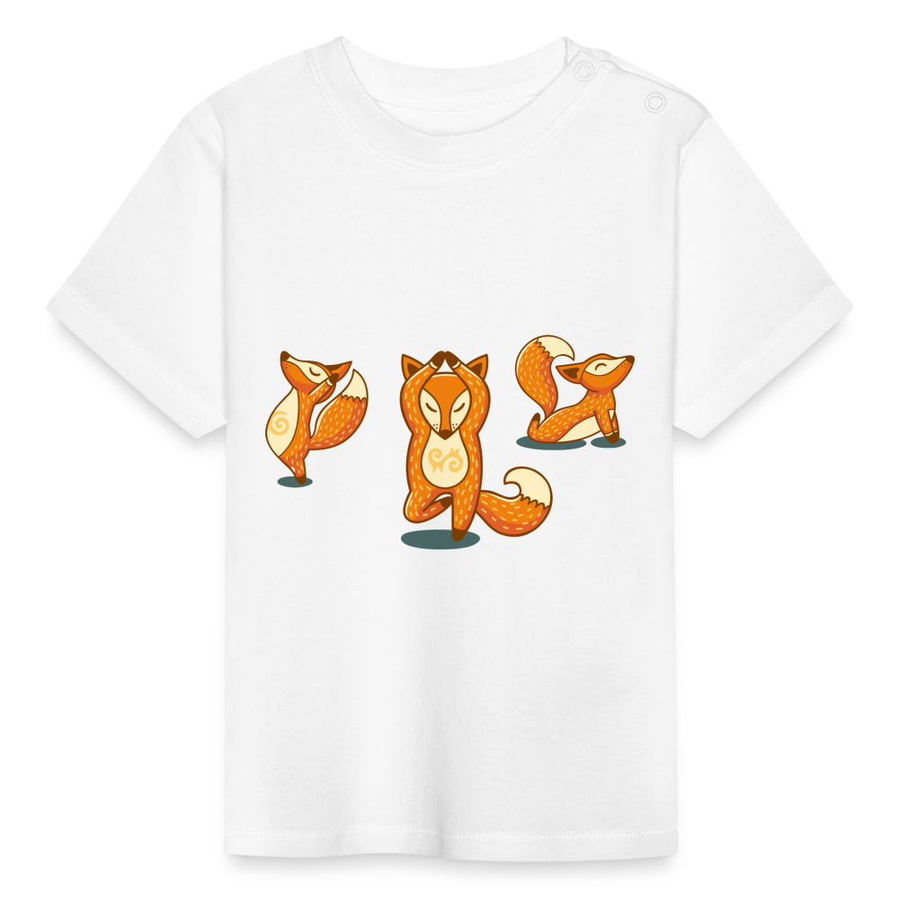 Baby T-Shirt - yoga fox - Weiß
