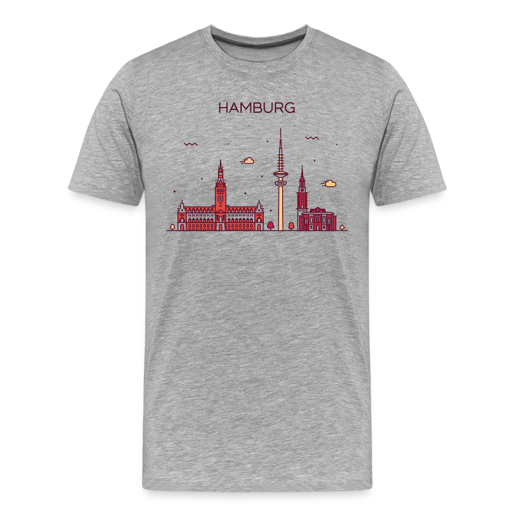 Männer Premium Bio T-Shirt - Hamburg - Grau meliert