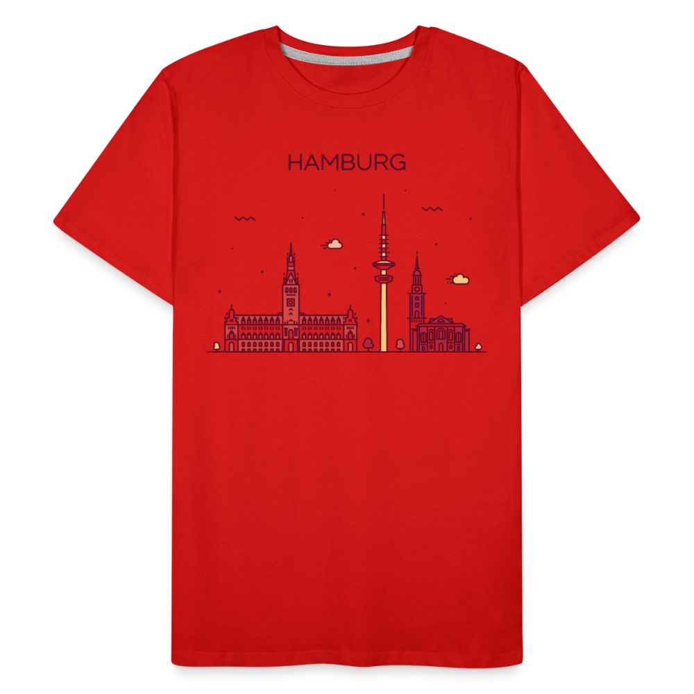 Männer Premium Bio T-Shirt - Hamburg - Rot