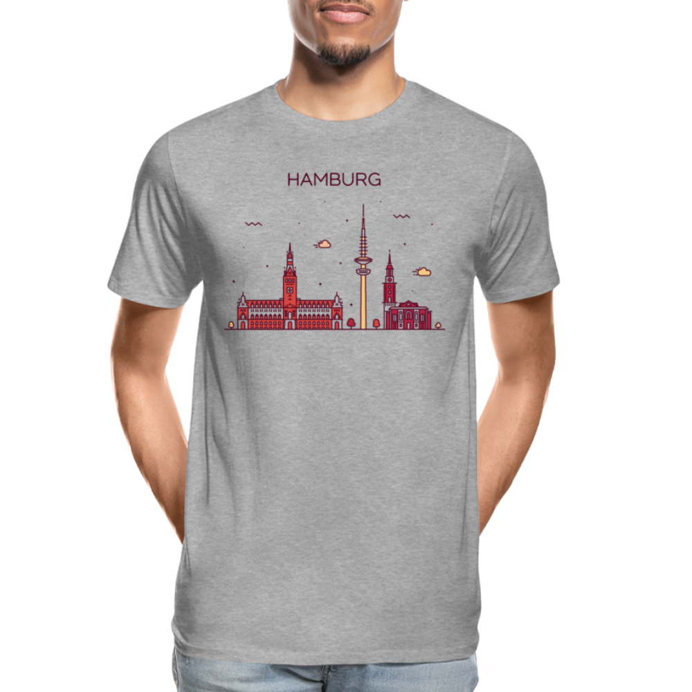 Männer Premium Bio T-Shirt - Hamburg - Grau meliert