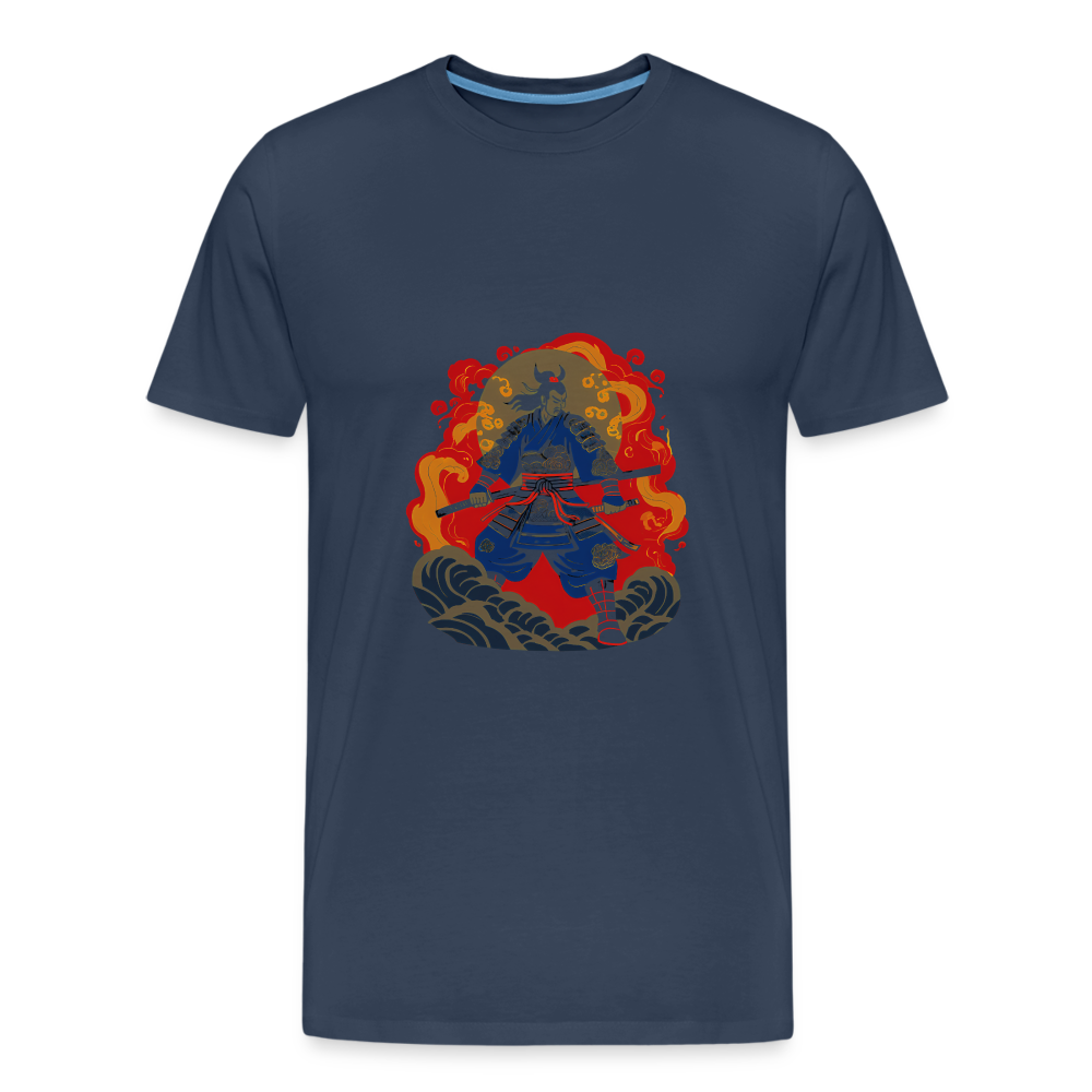 Männer Premium Bio T-Shirt - Samurai Bushido - Navy