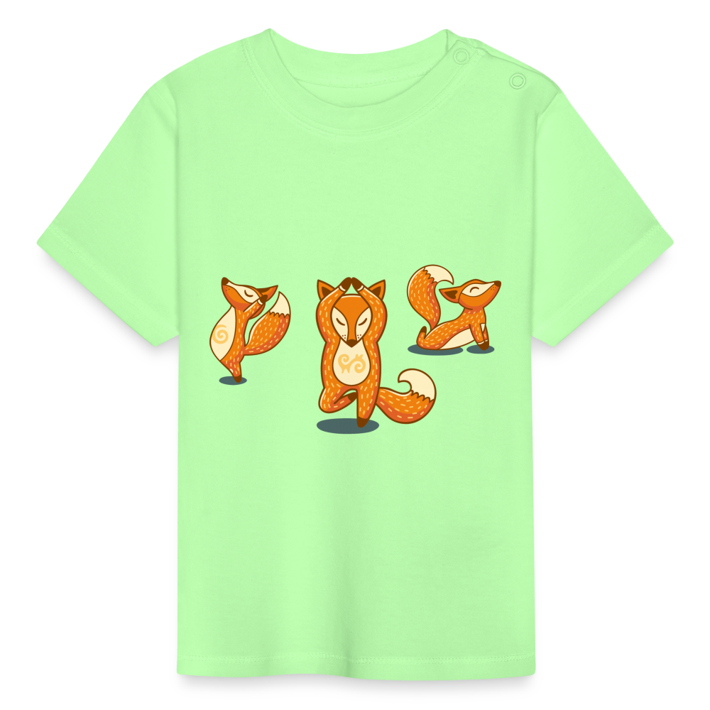 Baby T-Shirt - yoga fox - Mintgrün