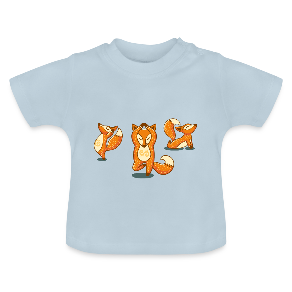 Baby T-Shirt - yoga fox - Hellblau