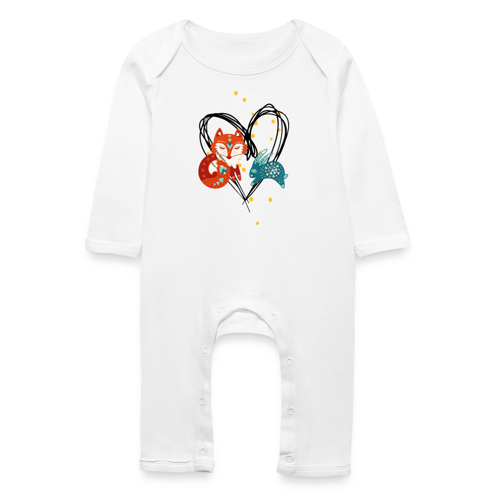 Baby Bio Strampler - fox and rabbit - Weiß