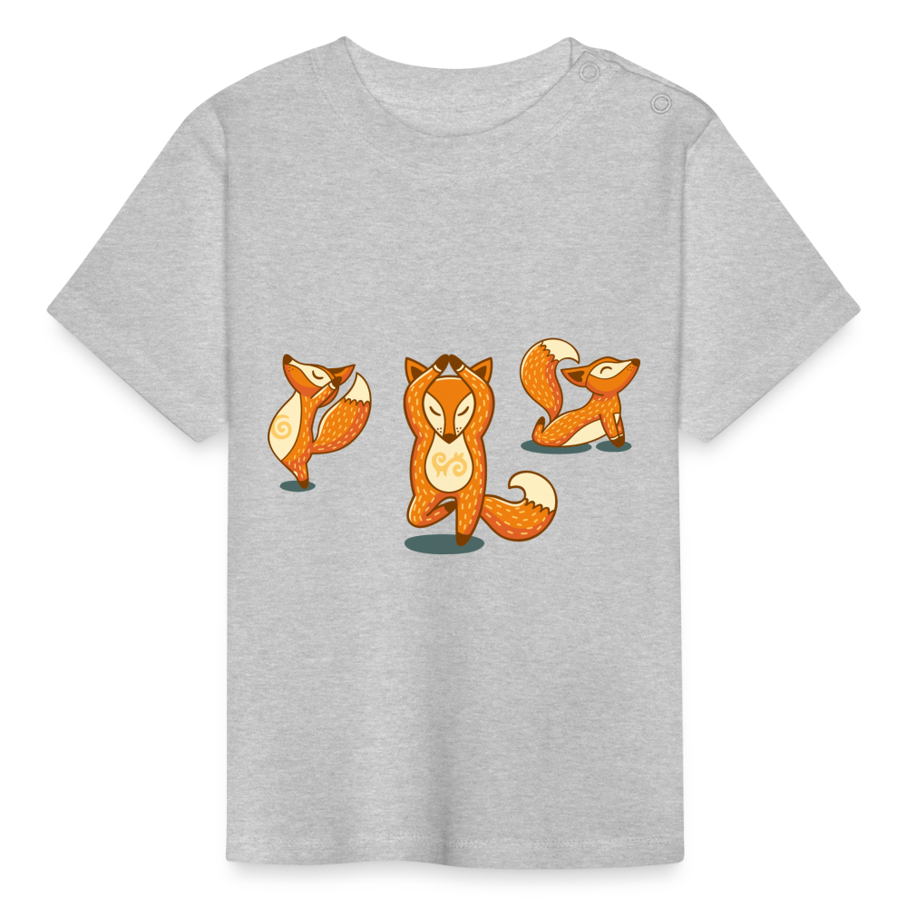 Baby T-Shirt - yoga fox - Grau meliert