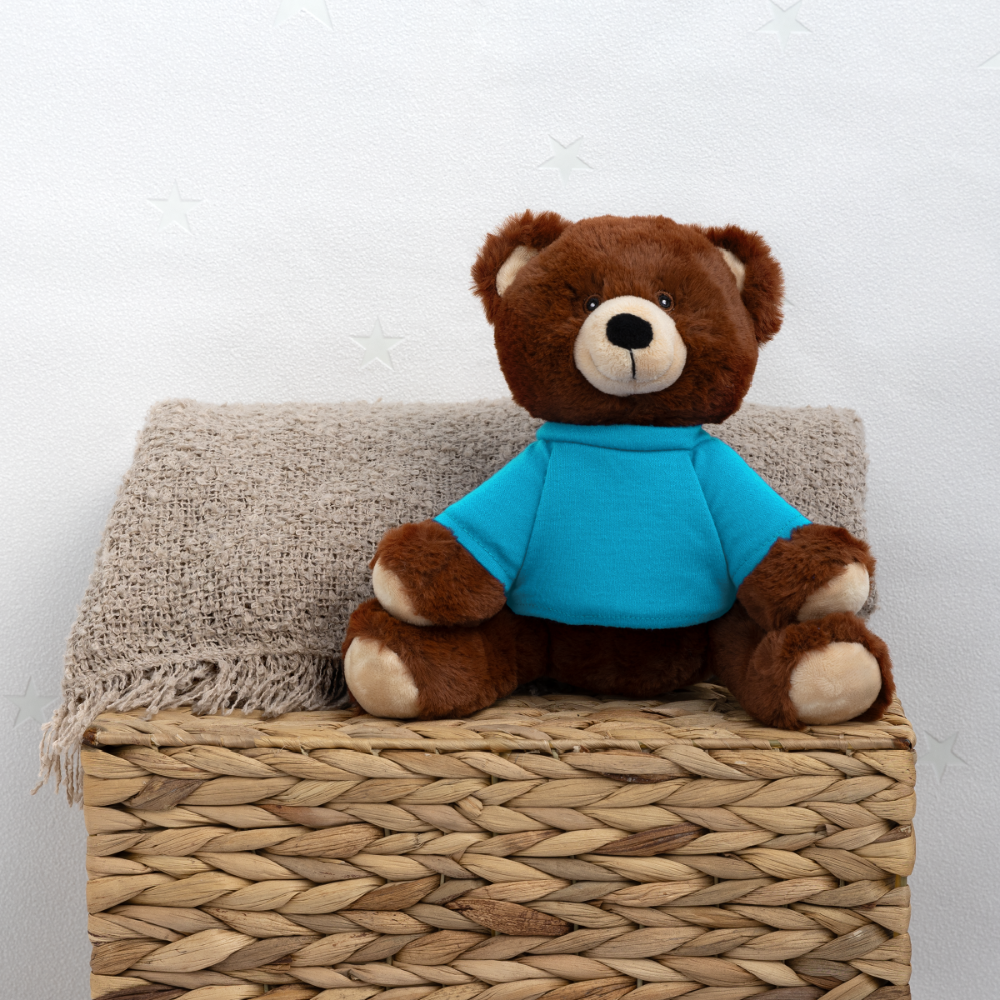 MiniFeet® RecycelBär® Braun - wald - Atollblau