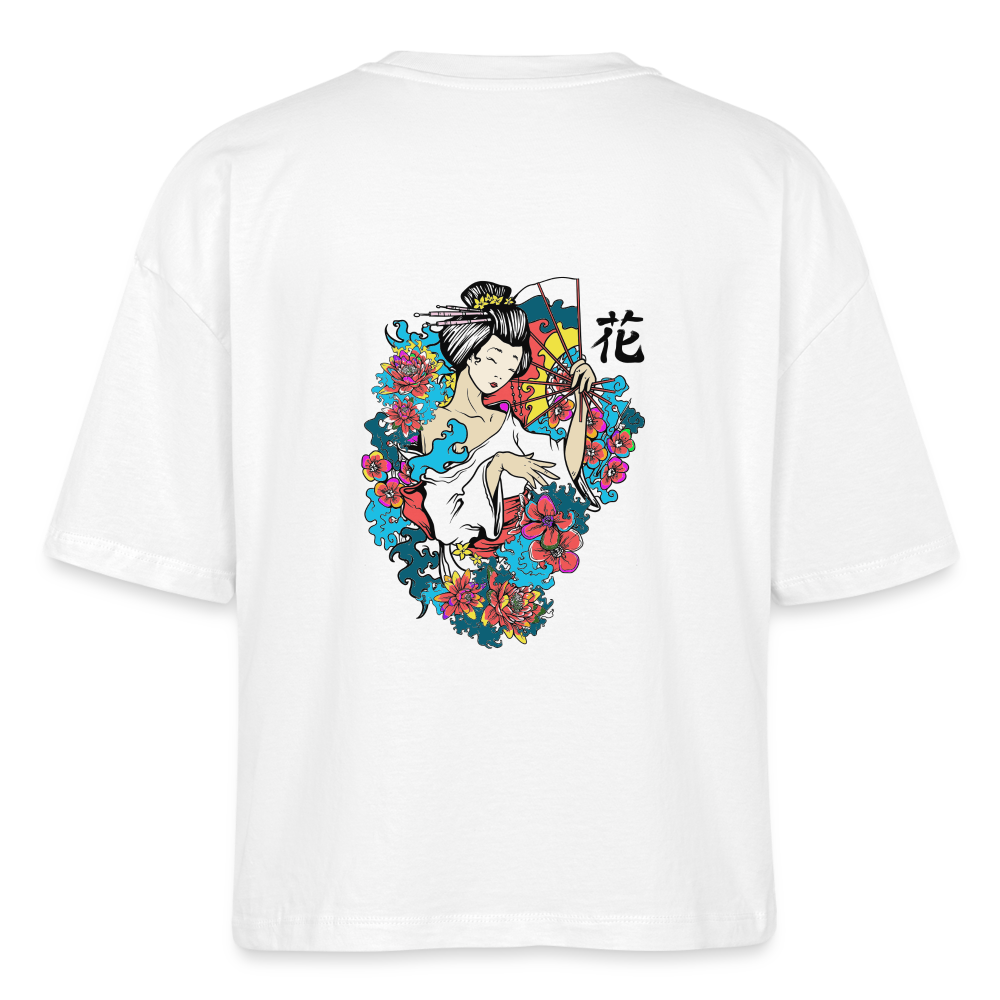 Stanley/Stella Frauen Boxy Bio-T-Shirt Nova - Geisha Flower - Weiß