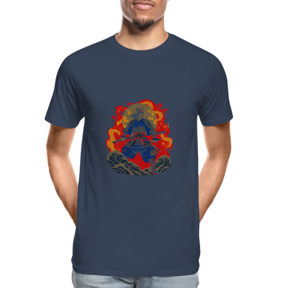 Männer Premium Bio T-Shirt - Samurai Bushido - Navy