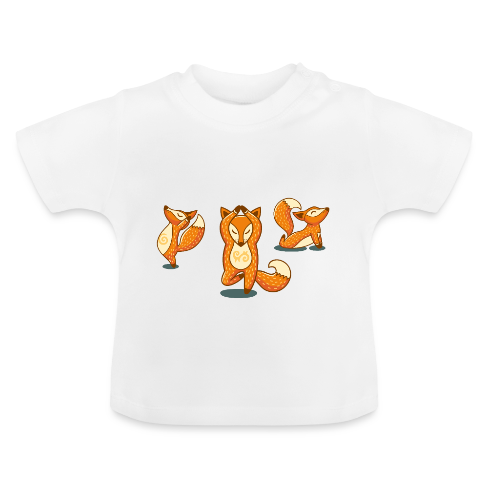 Baby T-Shirt - yoga fox - Weiß