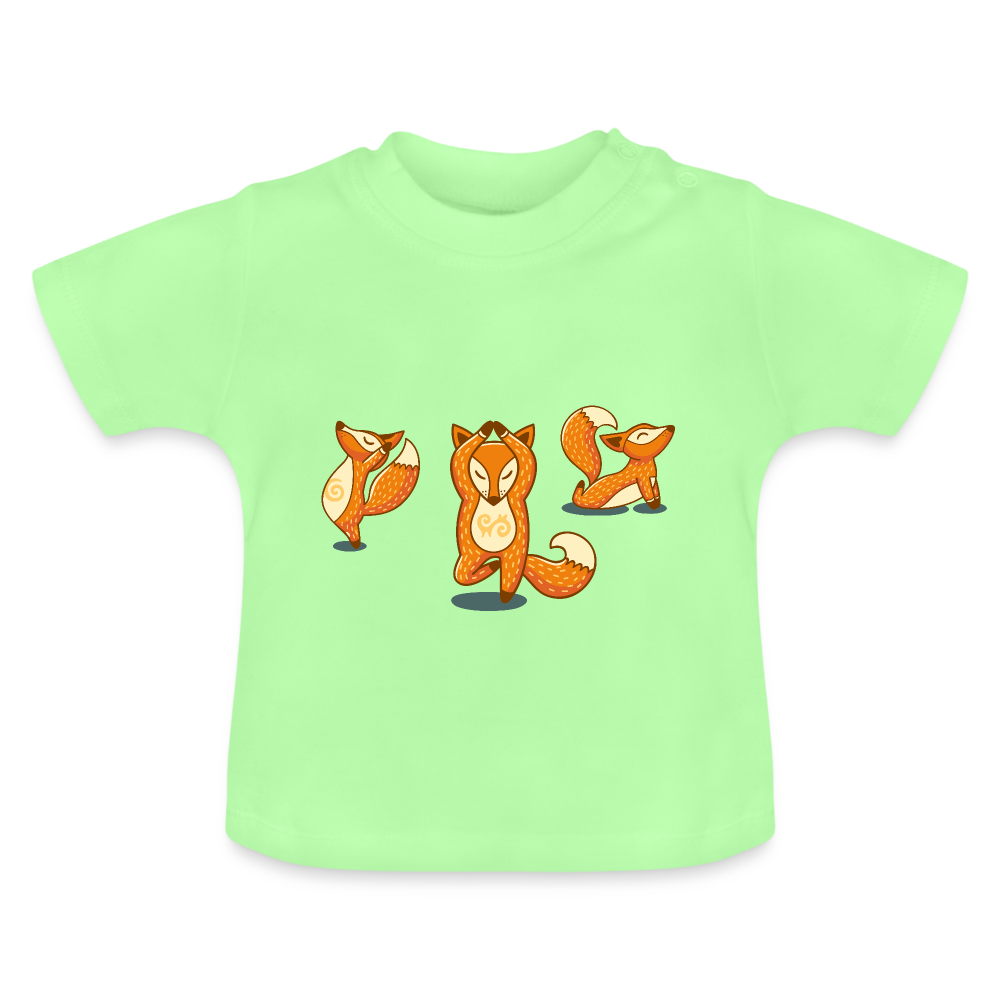 Baby T-Shirt - yoga fox - Mintgrün