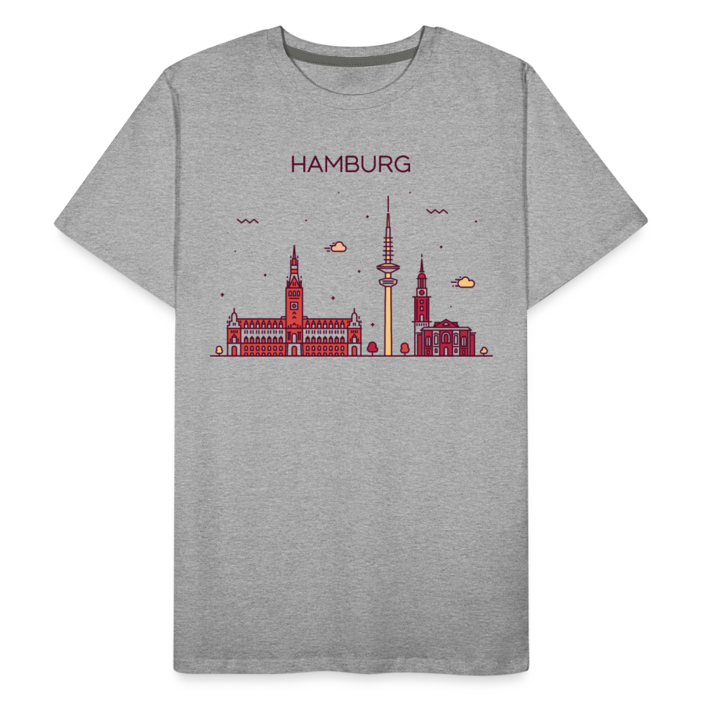 Männer Premium Bio T-Shirt - Hamburg - Grau meliert