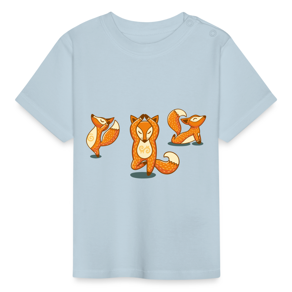 Baby T-Shirt - yoga fox - Hellblau