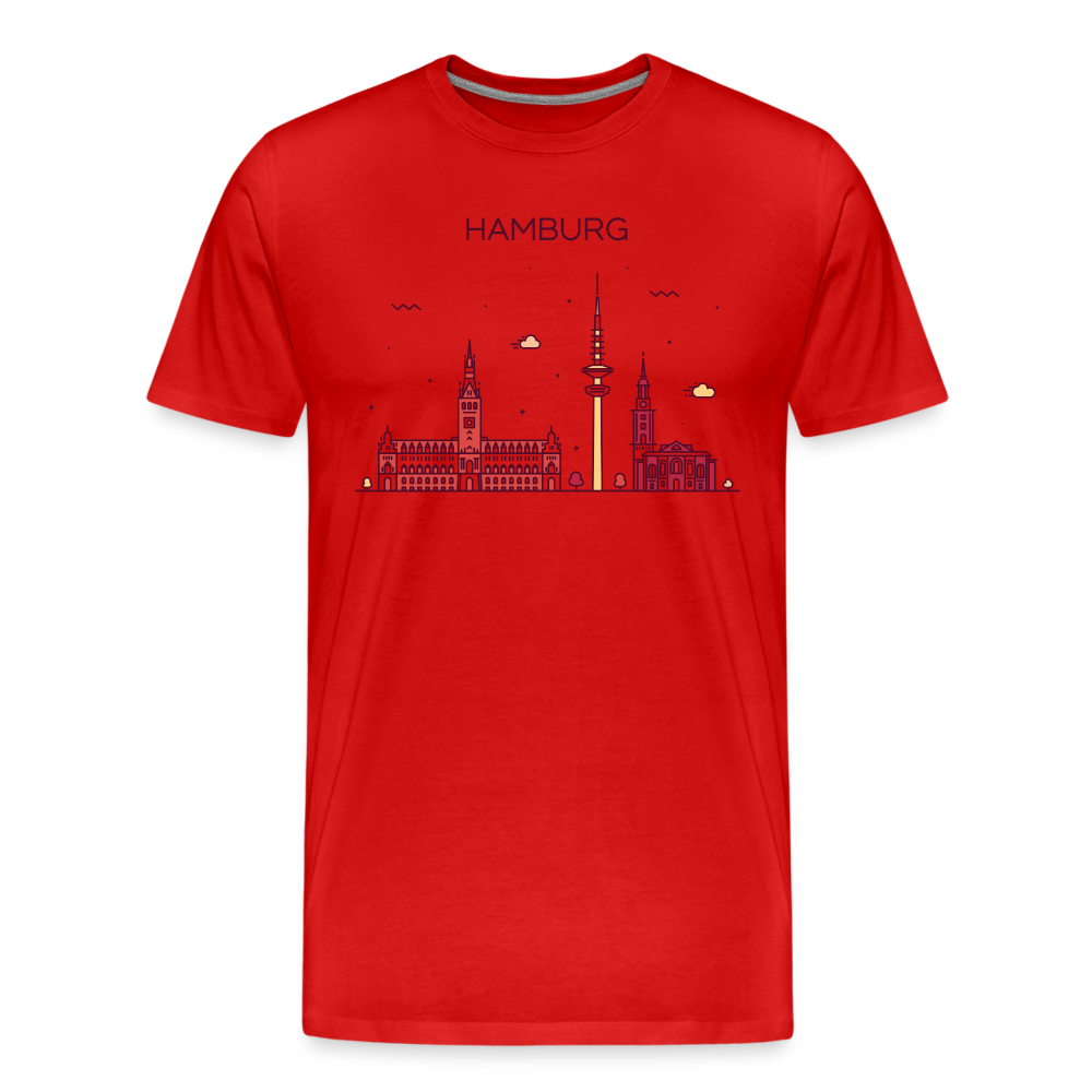 Männer Premium Bio T-Shirt - Hamburg - Rot