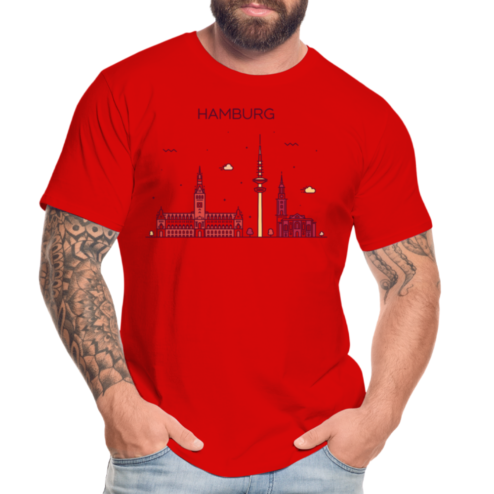 Männer Premium Bio T-Shirt - Hamburg - Rot