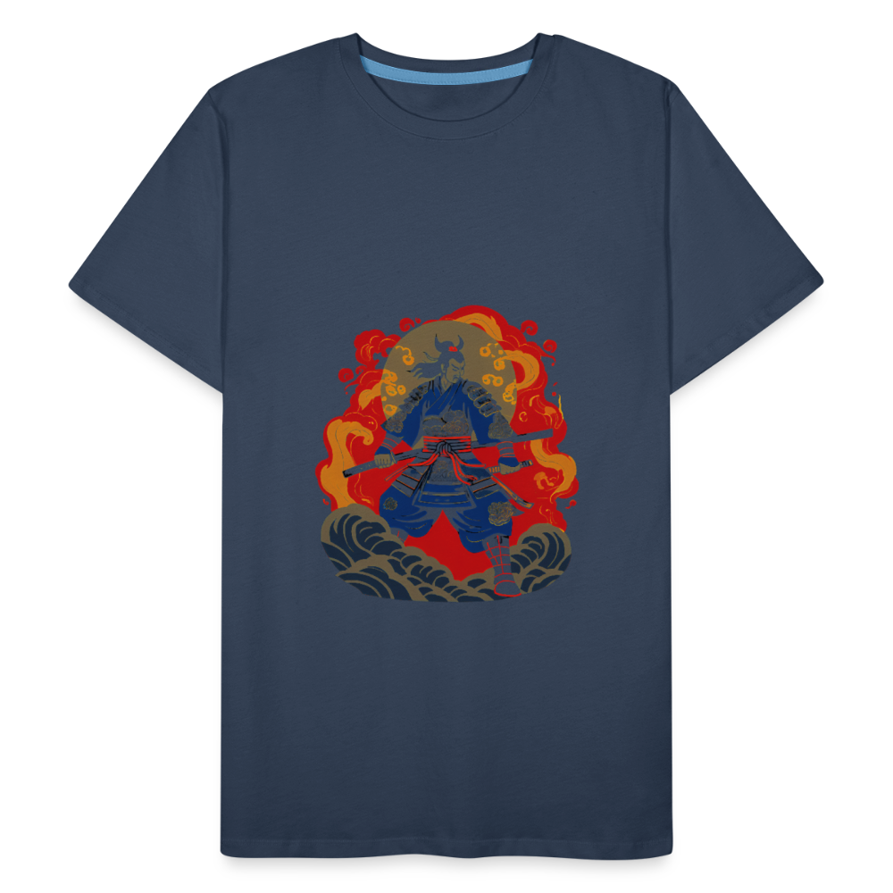 Männer Premium Bio T-Shirt - Samurai Bushido - Navy