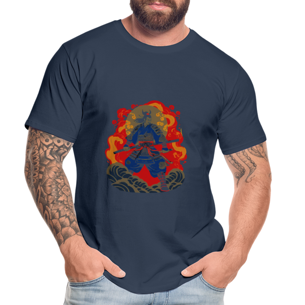 Männer Premium Bio T-Shirt - Samurai Bushido - Navy