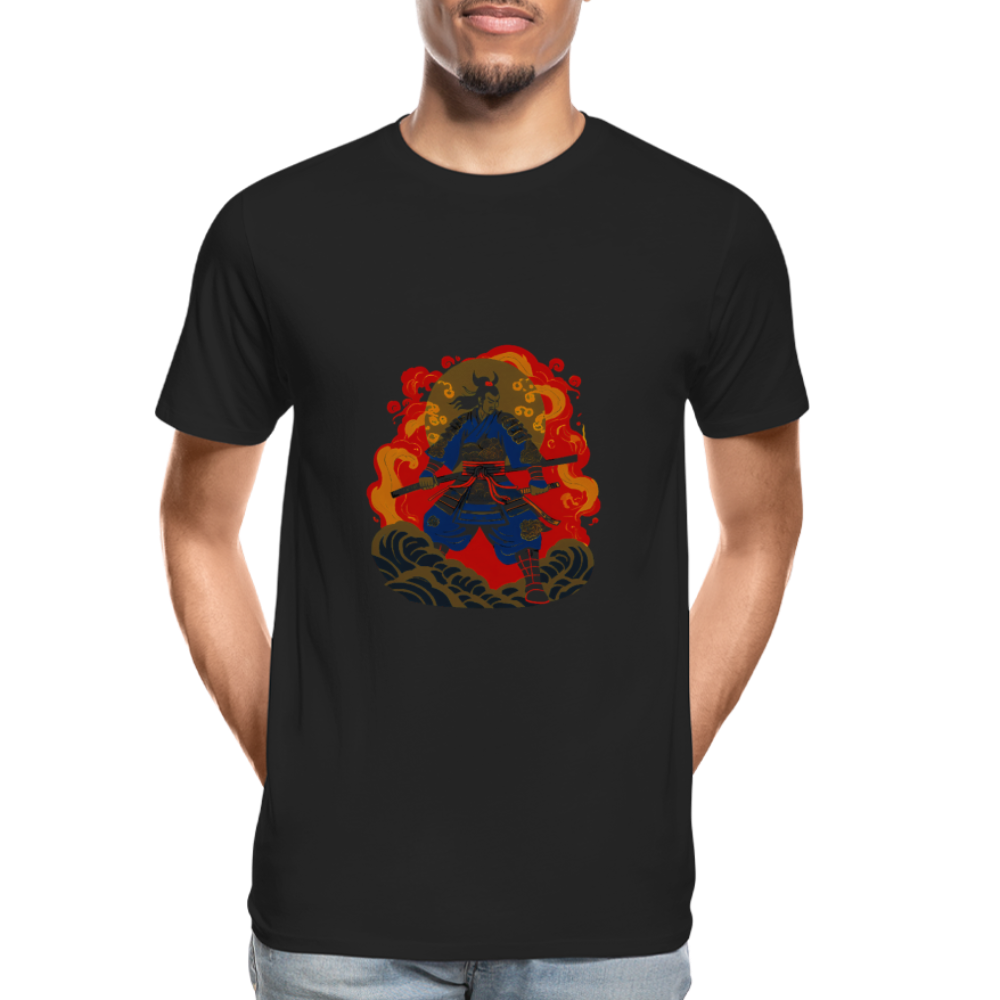 Männer Premium Bio T-Shirt - Samurai Bushido - Schwarz