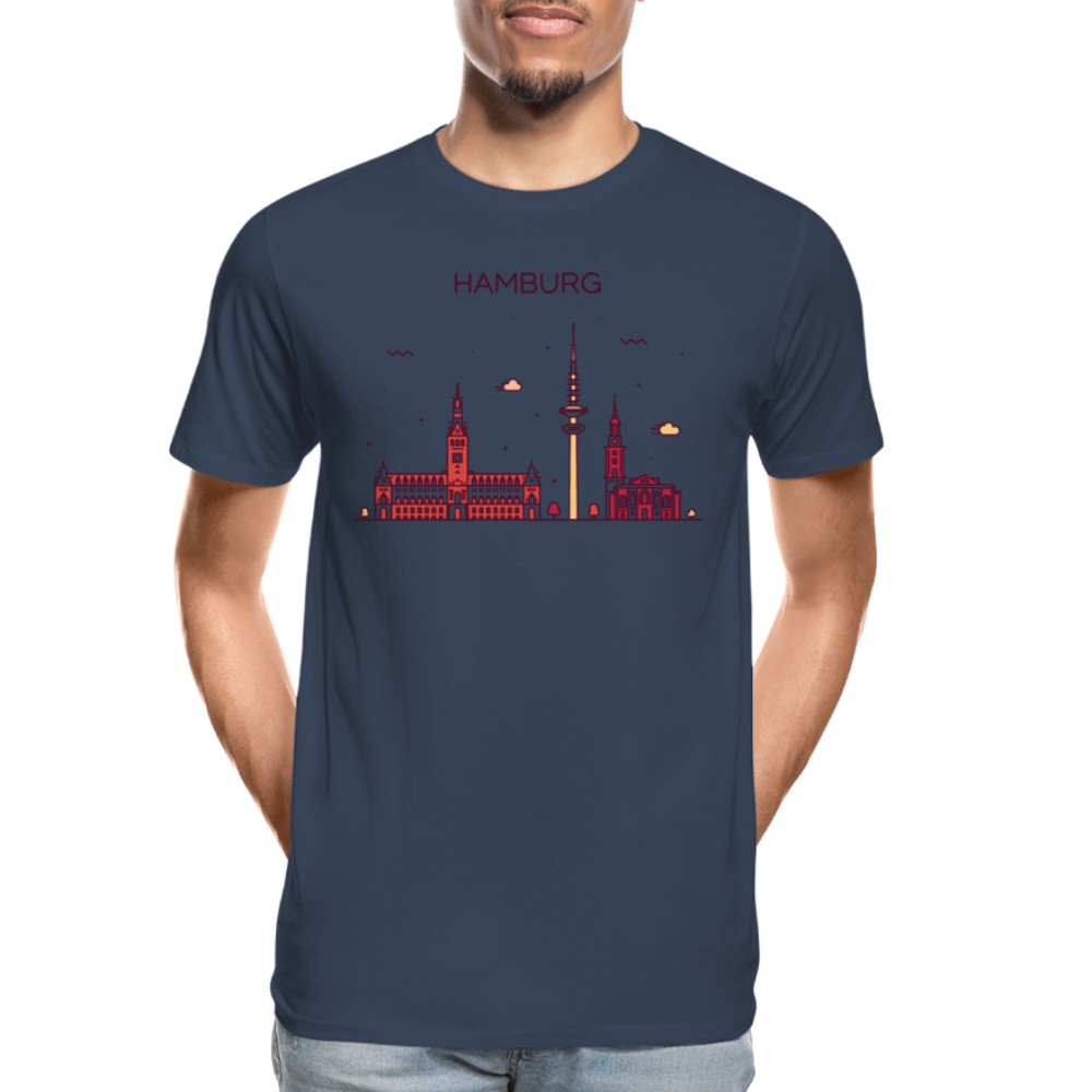 Männer Premium Bio T-Shirt - Hamburg - Navy
