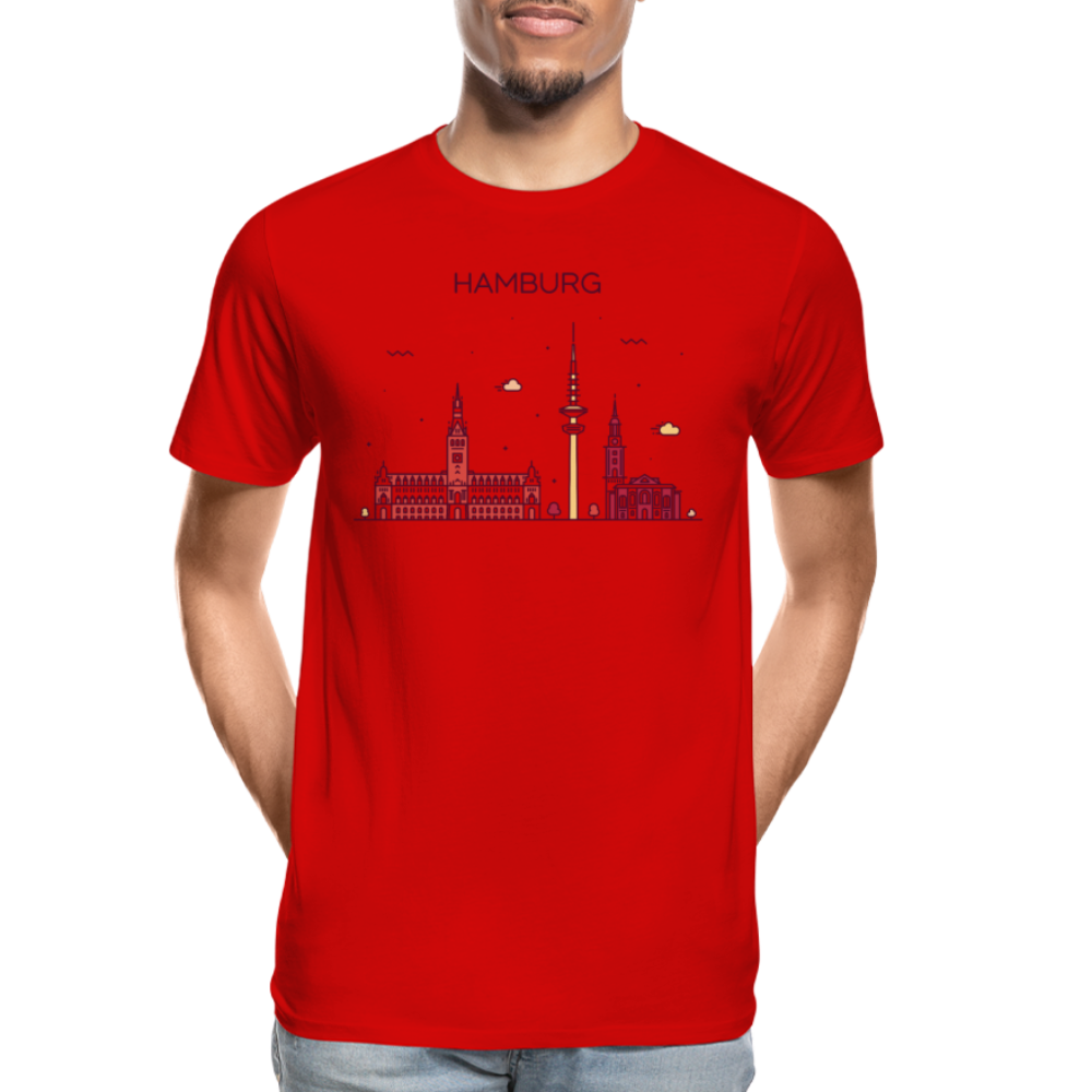 Männer Premium Bio T-Shirt - Hamburg - Rot