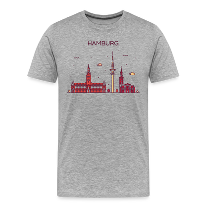 Männer Premium Bio T-Shirt - Hamburg - Grau meliert