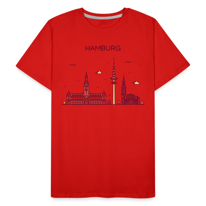 Männer Premium Bio T-Shirt - Hamburg - Rot