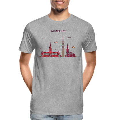 Männer Premium Bio T-Shirt - Hamburg - Grau meliert