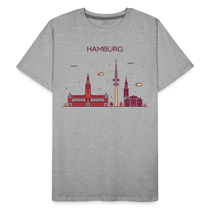 Männer Premium Bio T-Shirt - Hamburg - Grau meliert