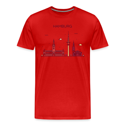 Männer Premium Bio T-Shirt - Hamburg - Rot
