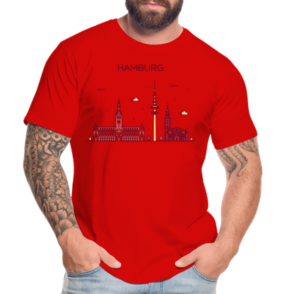 Männer Premium Bio T-Shirt - Hamburg - Rot