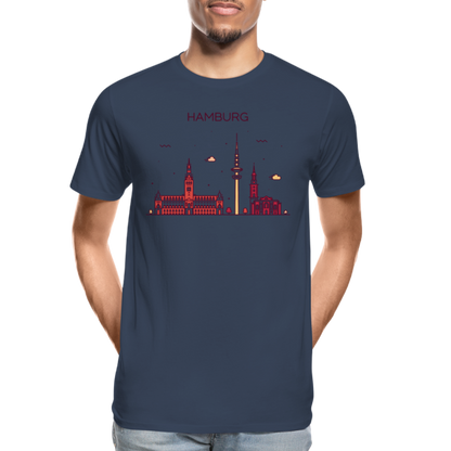 Männer Premium Bio T-Shirt - Hamburg - Navy