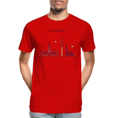 Männer Premium Bio T-Shirt - Hamburg - Rot