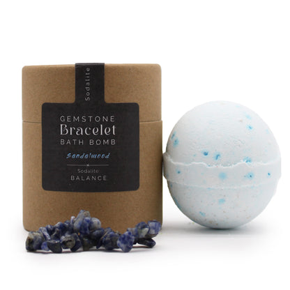 Sodalite Gem Bracelet Bath Bomb – Sandelholz mit Meersalz