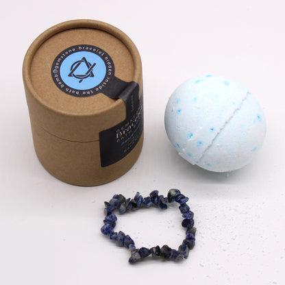 Sodalite Gem Bracelet Bath Bomb – Sandelholz mit Meersalz